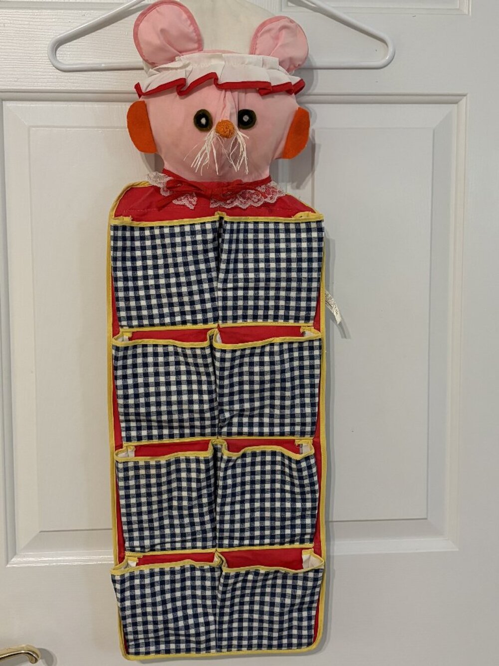 Vintage Mouse Nursery Hanger Organizer 8 pockets Kids Shoe Pouch Caddy 10.5"x32"